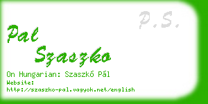 pal szaszko business card
