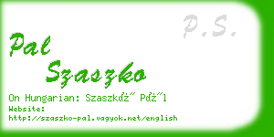 pal szaszko business card